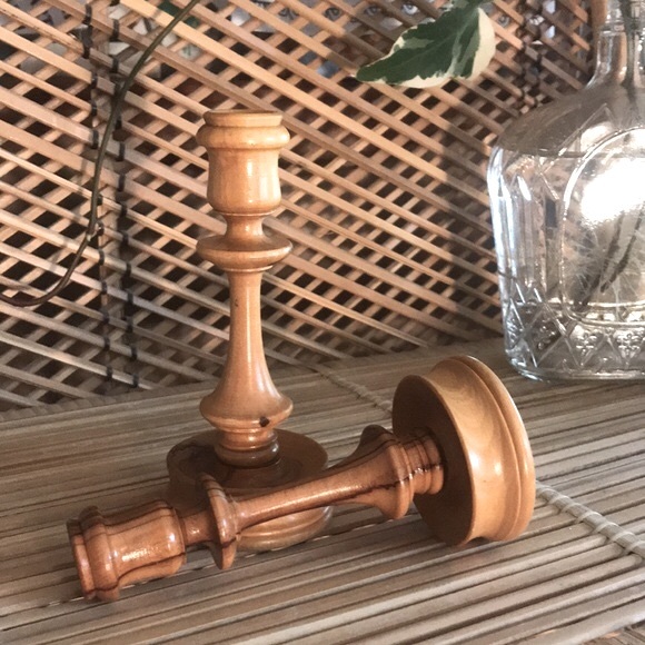 Small wooden candle sticks from Jerusalem - Picture 3 of 3